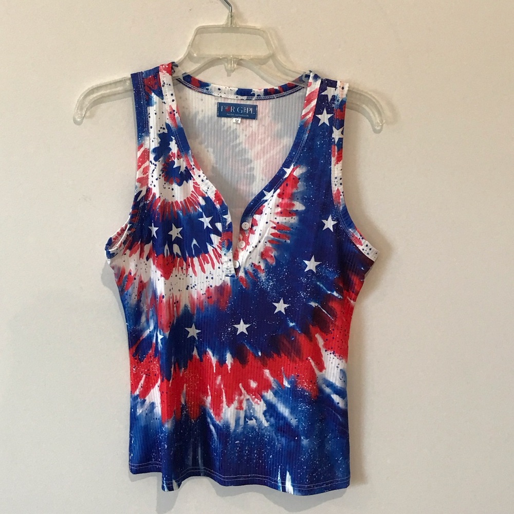 Patriotic Tie-Dye Tank Top